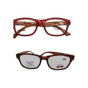 New Joy Mangano Orange & Faux Tortoise 3.5 Readers w/ Pouch Spring Temple Lot